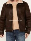 Genuine Leather Jacket with Sherpa Shearling Lining For Men