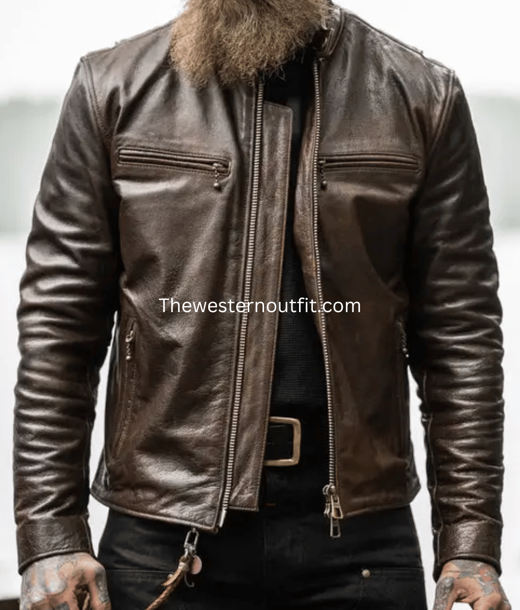 Bandera Edition Brown Leather Rider Jacket for Men