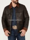 Men’s Black & Brown Leather Jacket – Fringe Detail