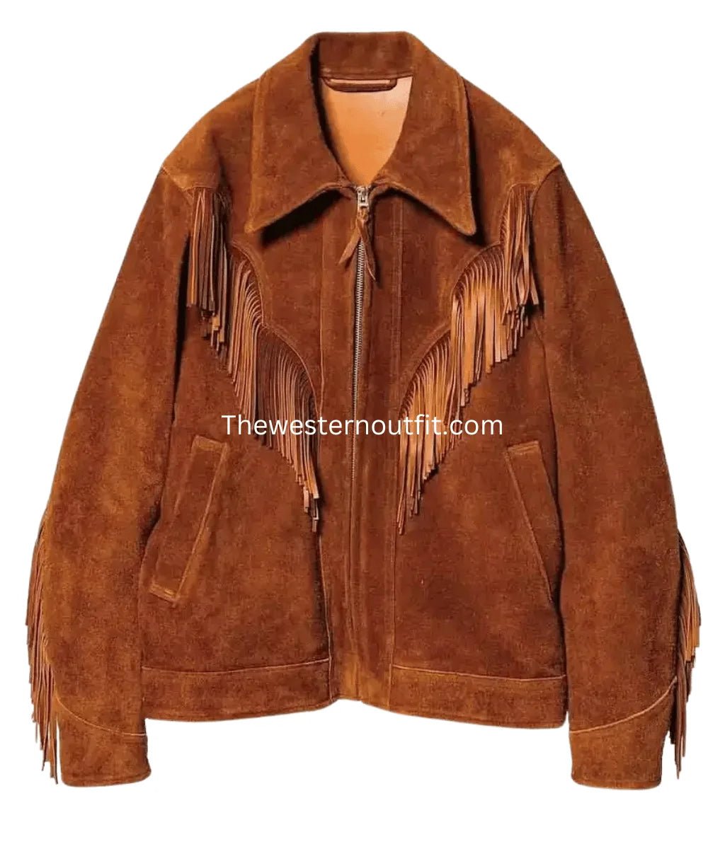 Men’s Classic Brown Suede Leather Cowboy Style Jacket