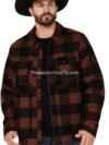 Men's Plaid Print Wool Western Jacket