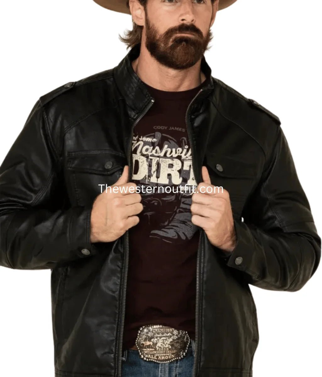 Genuine Leather Motorcycle Jacket for Men