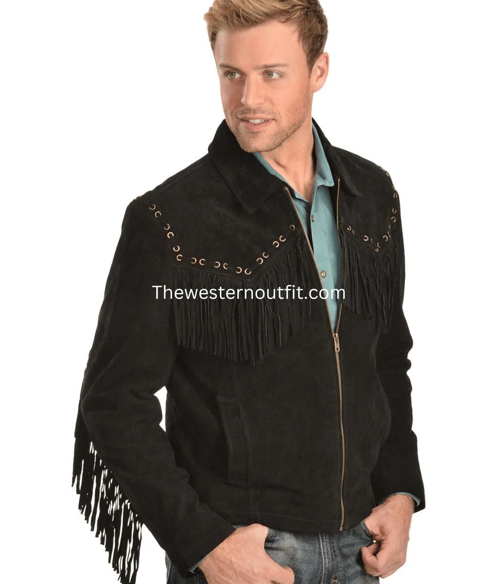Men's Scully Boar Suede Fringe Jacket