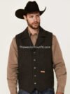 Powder River Montana Striped Wool Vest For Men