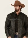 Coffmen Men’s Black Lamb Leather Jacket For Men