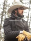 Ryan Bingham Black Wool Pea Coat