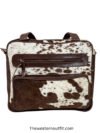 Messenger Cowhide Handmade Brown & white Leather Bag