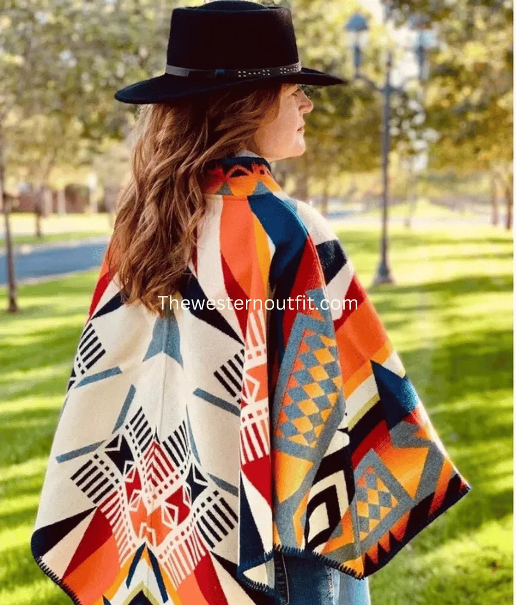 Beth Dutton Kelly Reilly Poncho Blanket Cape Coat For Women - Image 2