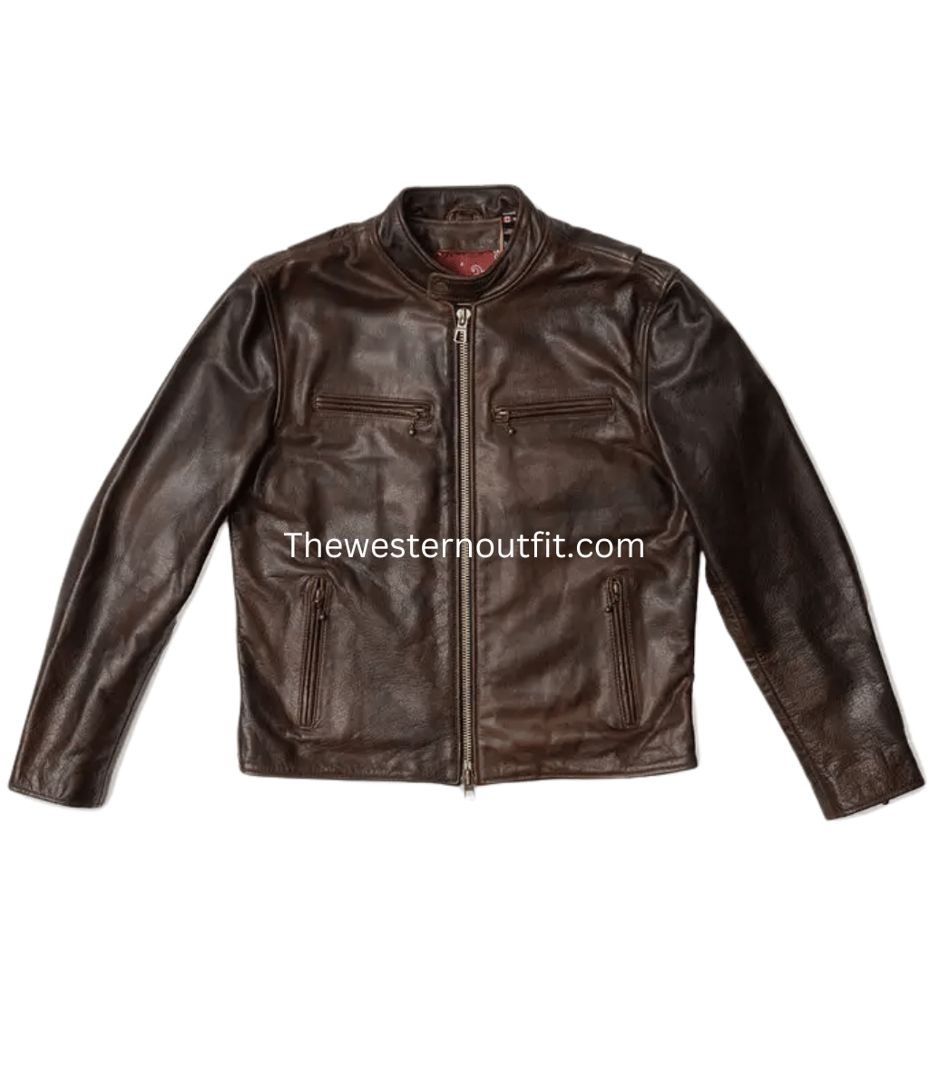 Bandera Edition Brown Leather Rider Jacket for Men - Image 2