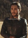 Gold Bison Black Leather Trucker Jacket for Men