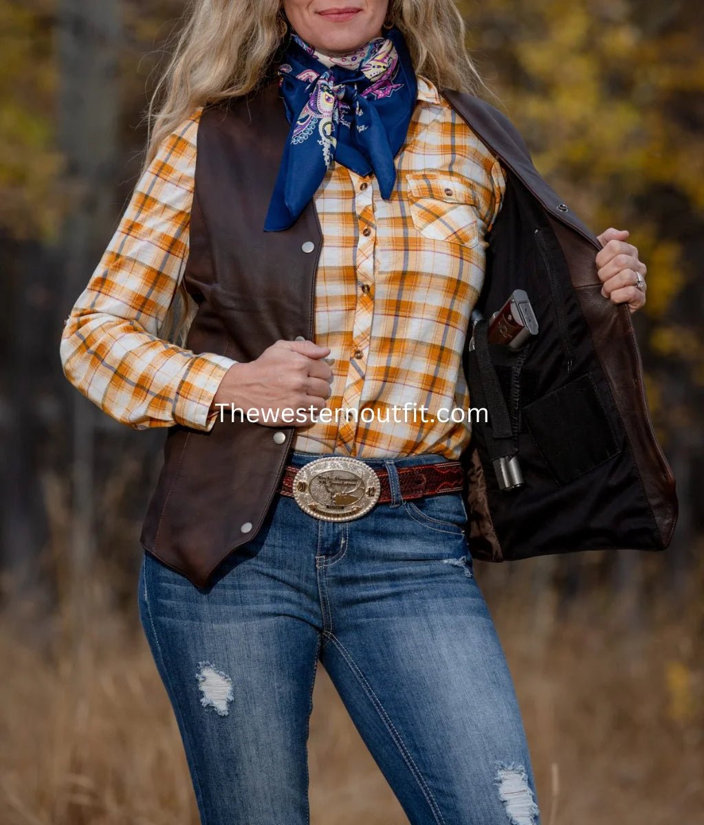 Oakley Concealed Carry Women Leather Vest - Image 2
