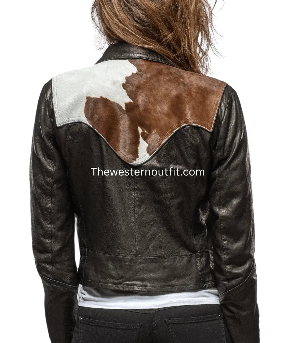 Cowhide Women’s Black Leather Jacket - Image 7