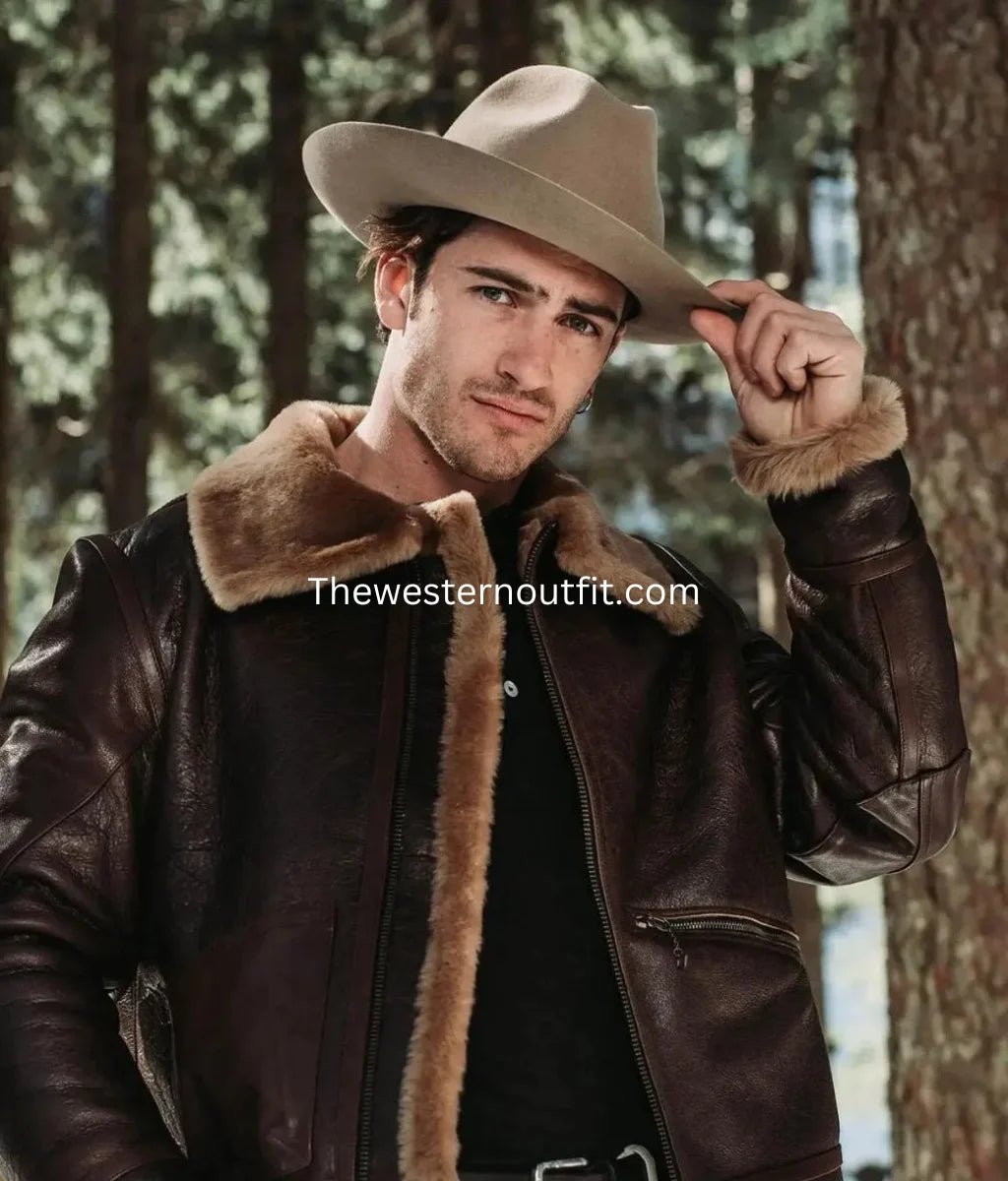 Aviator B3 Leather Jacket for Men With Shearling Lining - Image 3