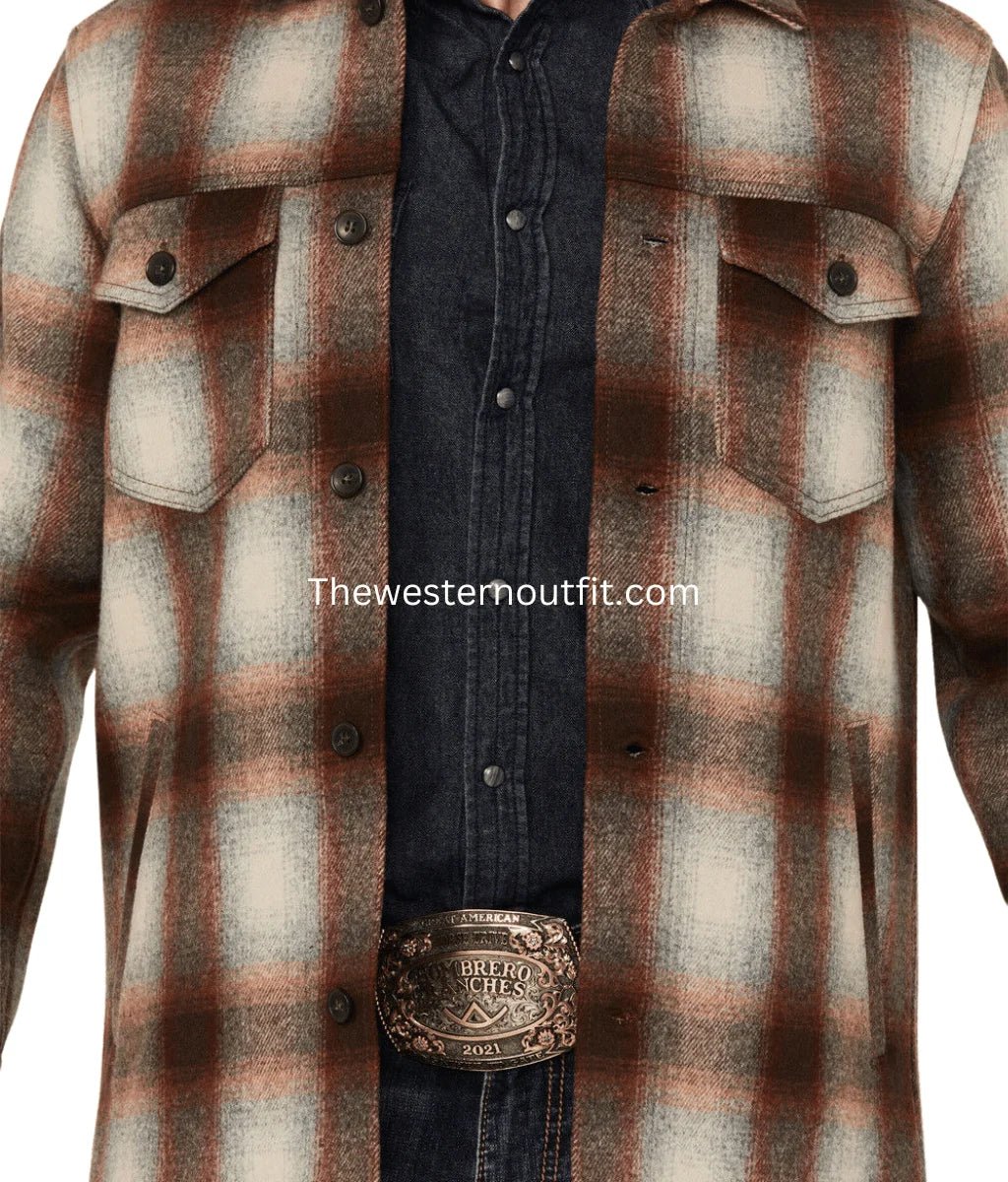 Pendleton Men's Lawson Ombre Plaid Print Long Sleeve Button-Down Shirt Jacket - Image 3
