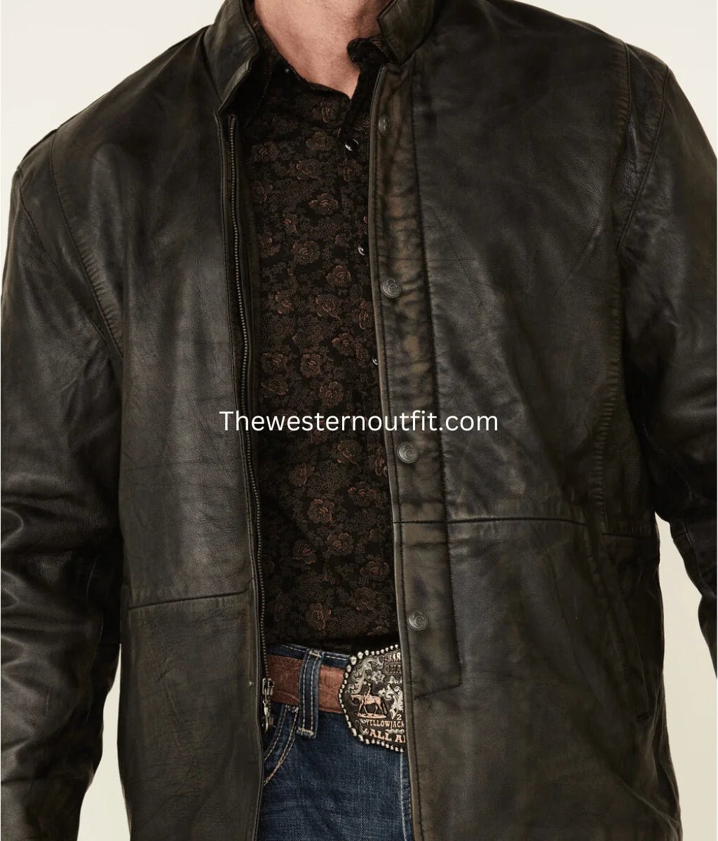 Coffmen Men’s Black Lamb Leather Jacket For Men - Image 3