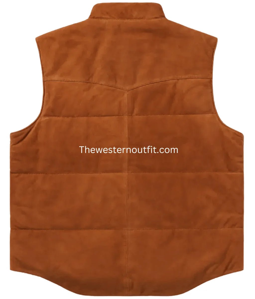 Men’s Suede Western Leather Vest - Image 4