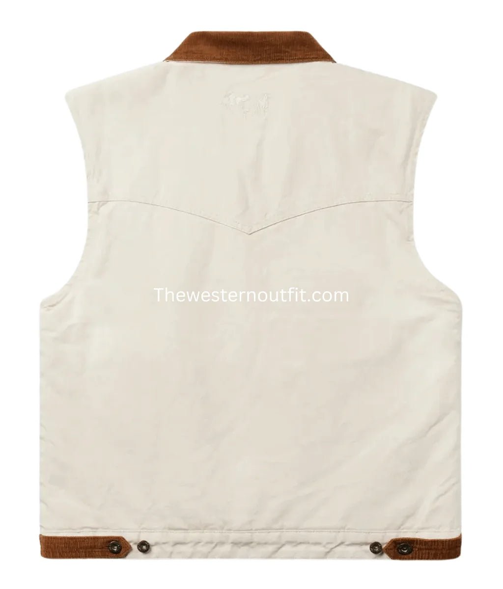 Men’s Cotton Canvas Sherpa Lining Vest - Image 3