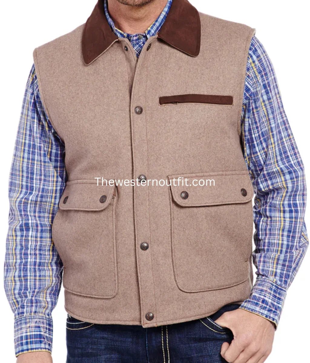 Men's Ranger Micro Western Wool Vest - Image 2