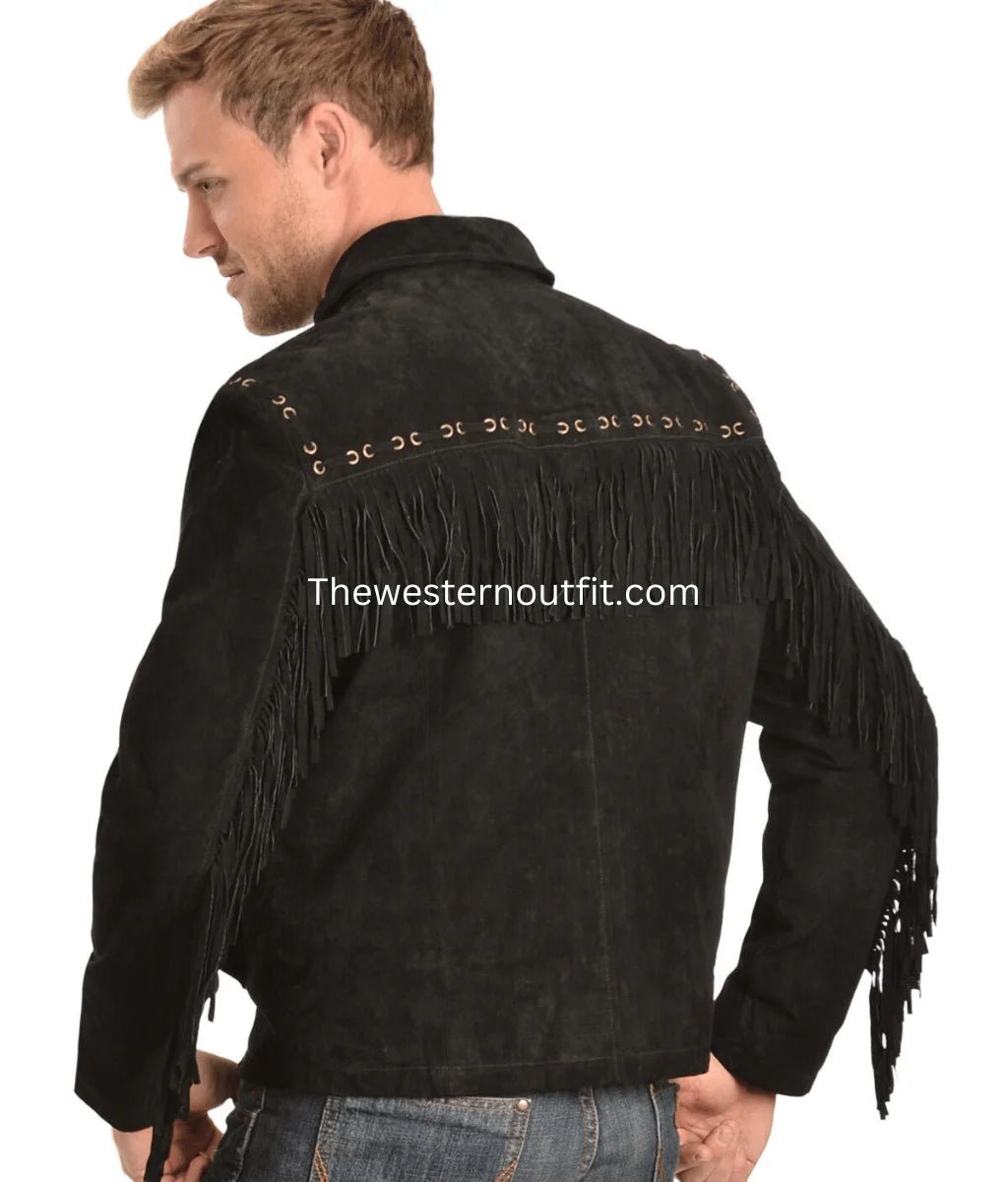 Men's Scully Boar Suede Fringe Jacket - Image 3