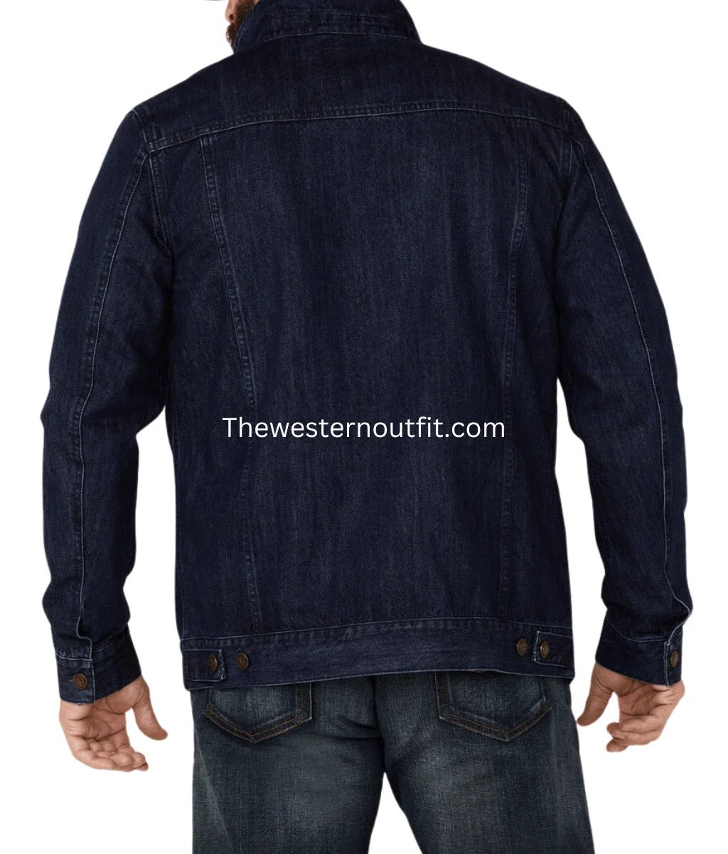 Men’s Classic Marksman Dark Wash Denim Jacket - Image 4