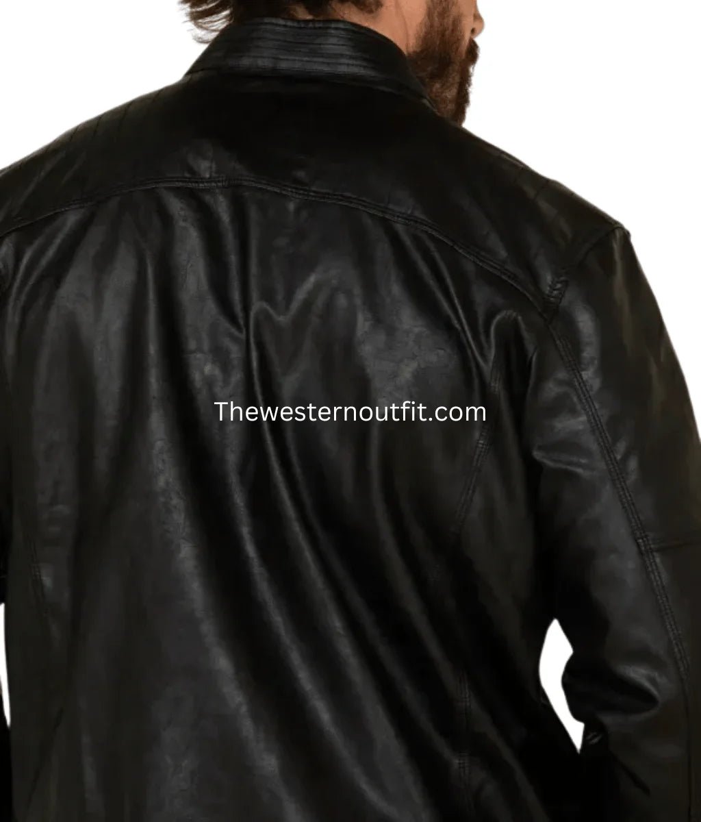 Genuine Leather Motorcycle Jacket for Men - Image 4