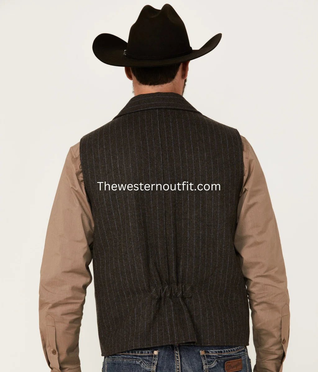 Powder River Montana Striped Wool Vest For Men - Image 4