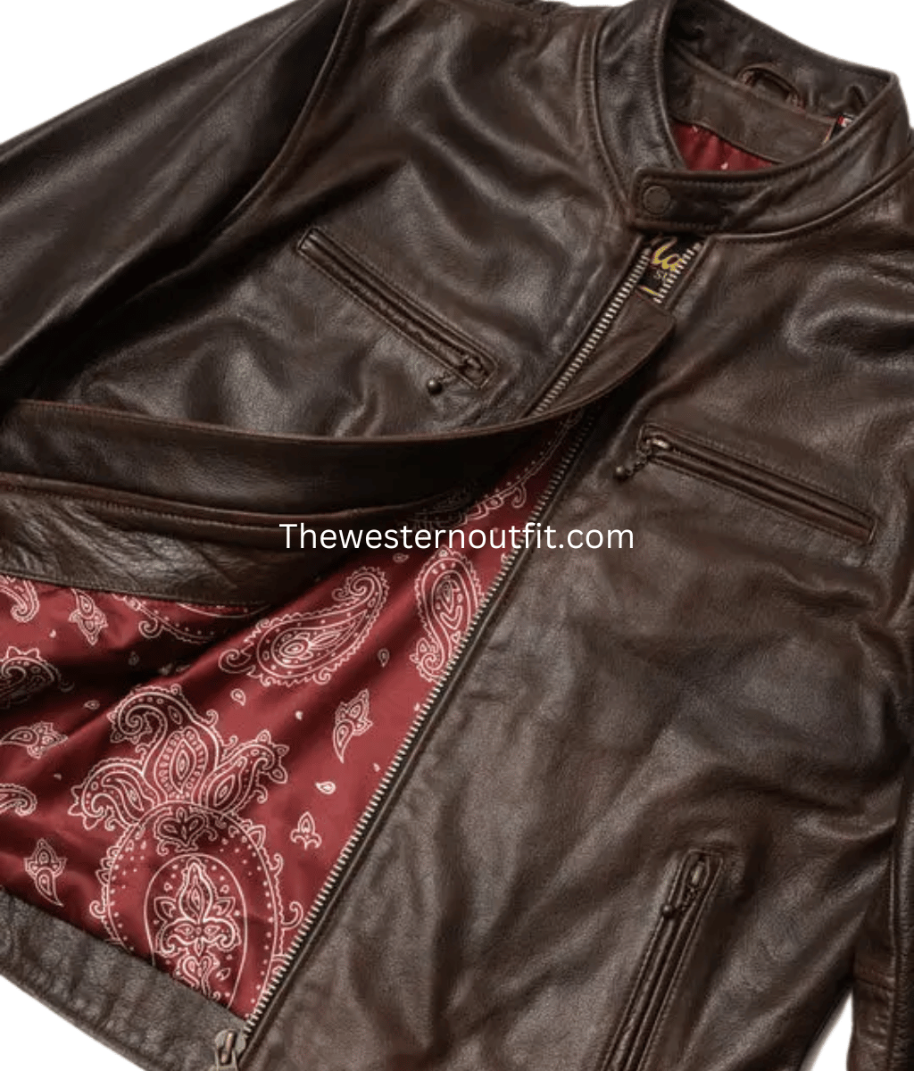 Bandera Edition Brown Leather Rider Jacket for Men - Image 4