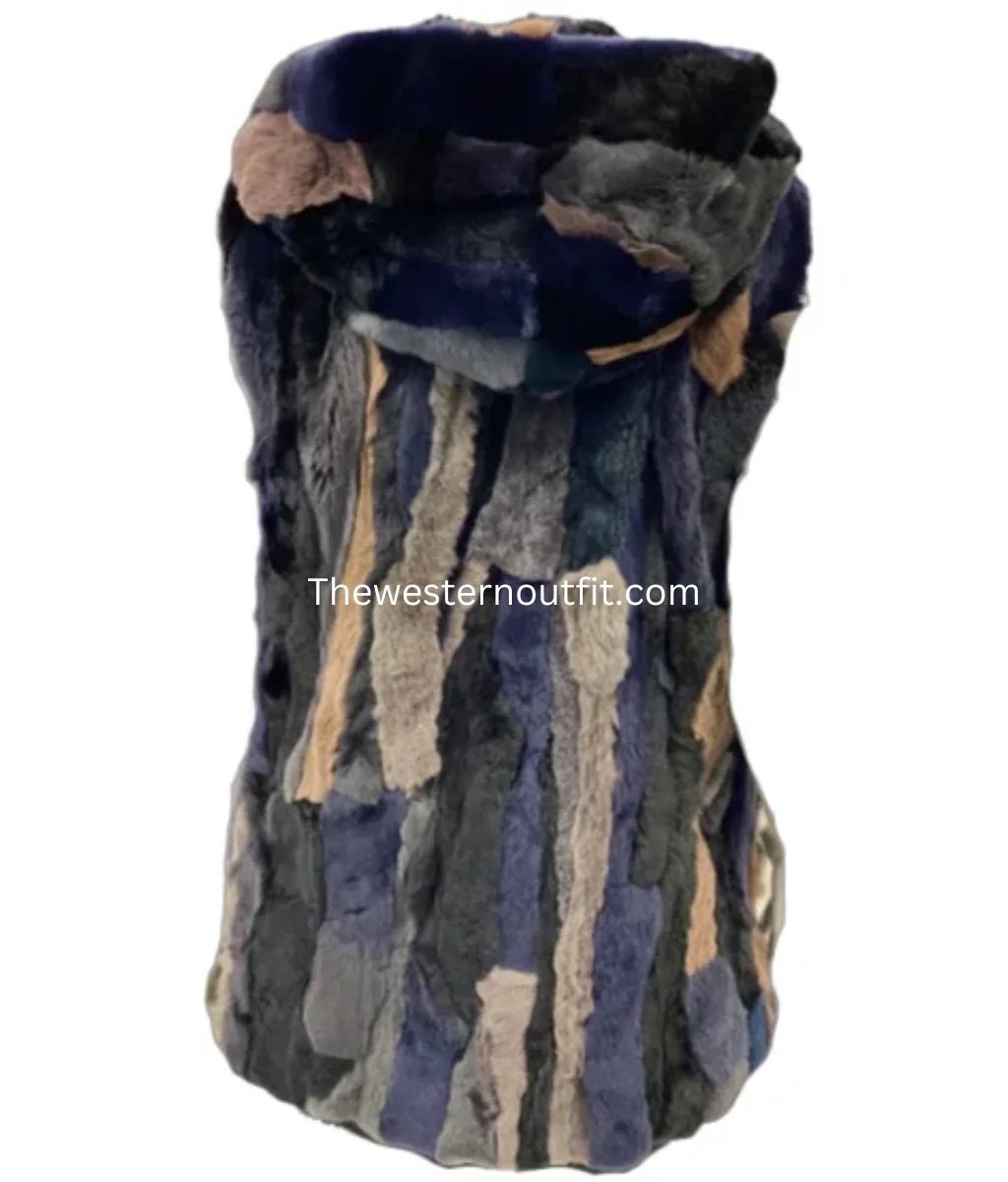 Morris Kaye Multi-Colored Rabbit Fur Women's Vest - Image 4