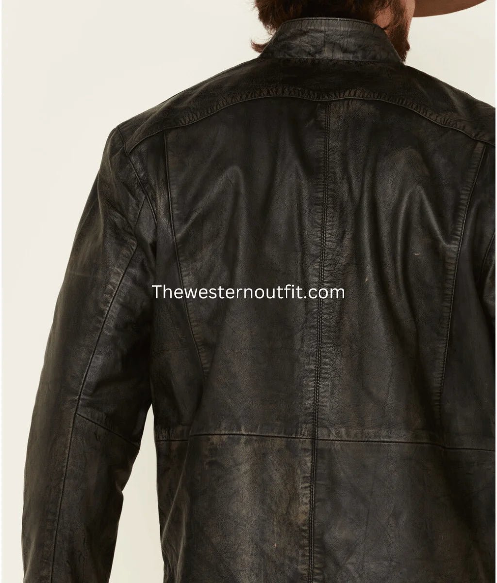 Coffmen Men’s Black Lamb Leather Jacket For Men - Image 5