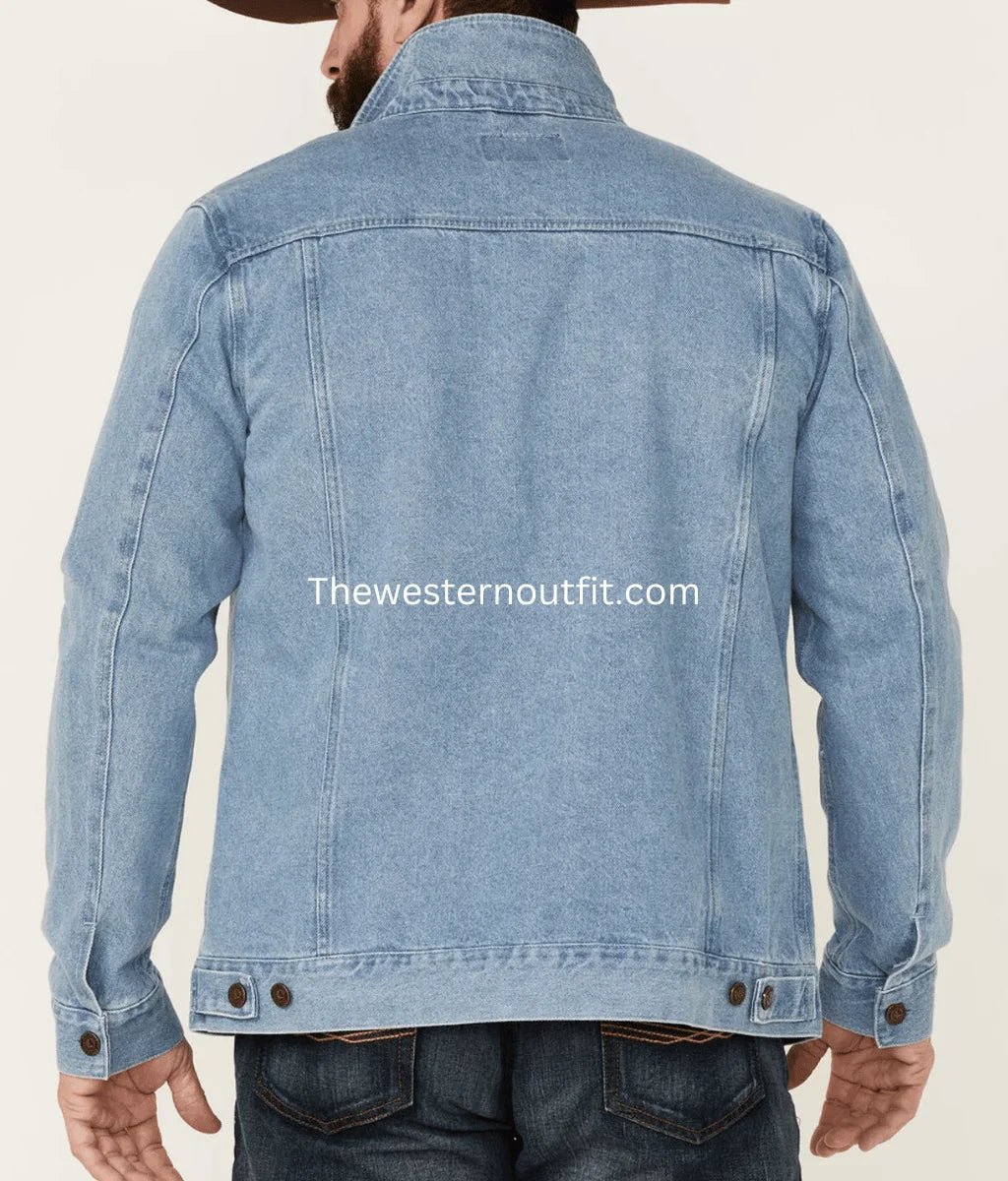 Dallas Men’s Premium Light Wash Men's Denim Jacket - Image 6