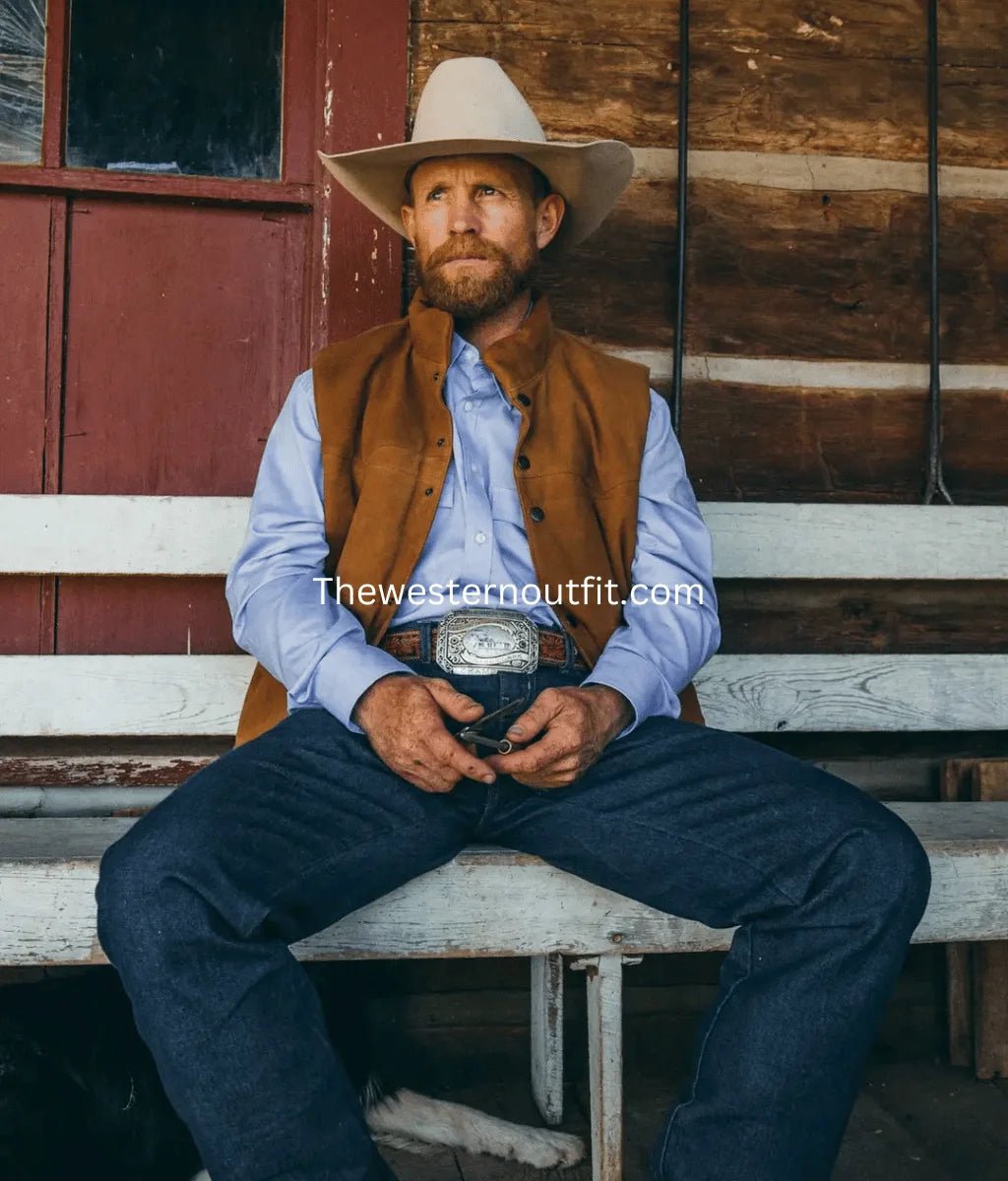 Men’s Suede Western Leather Vest