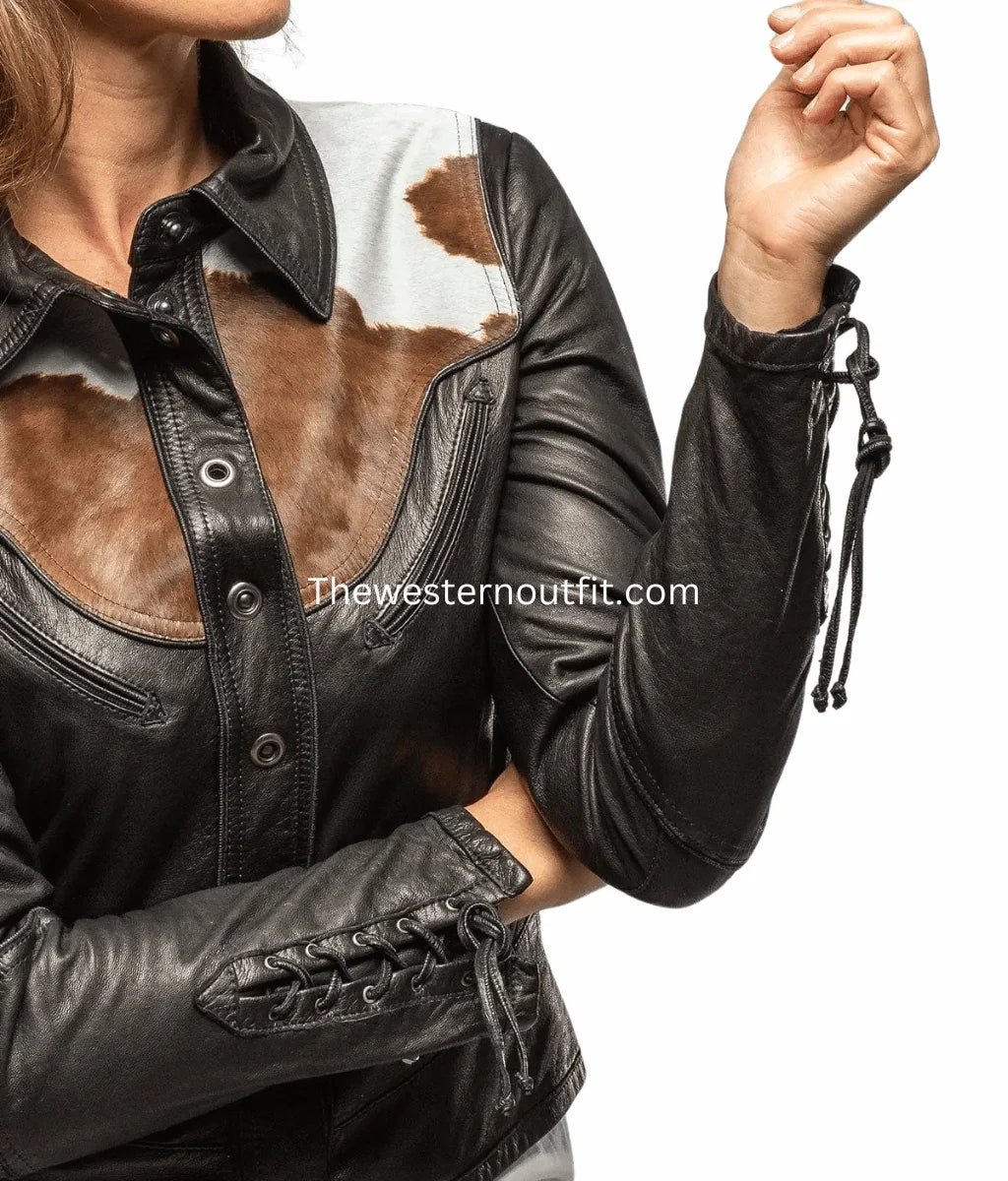 Cowhide Women’s Black Leather Jacket - Image 12