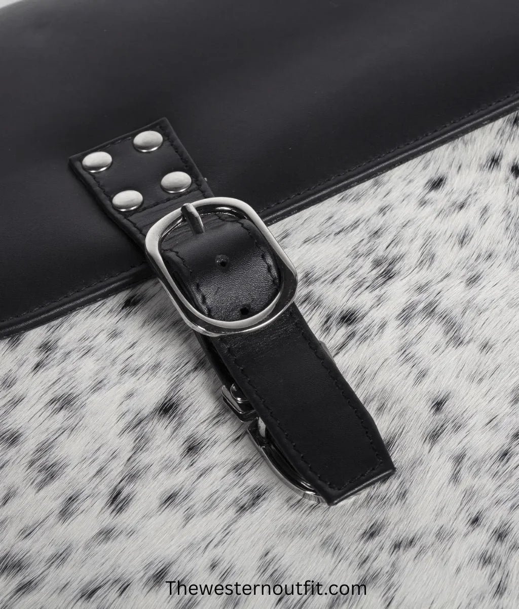 Cowhide Black Laptop Leather Briefcase Bag - Image 8