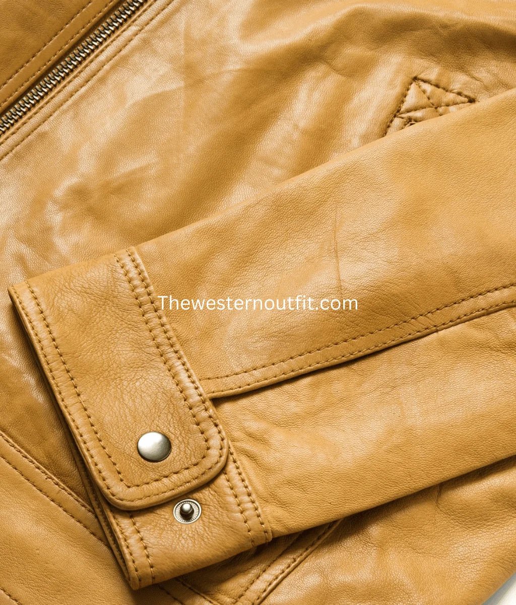 Camel Brown Real Leather Jacket for Men - Image 5