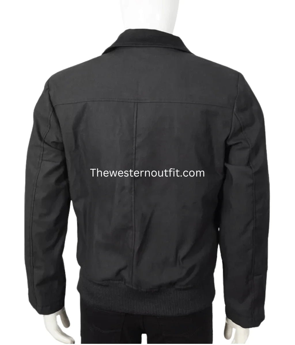 Yellowstone John Dutton Black Bomber Cotton Jacket